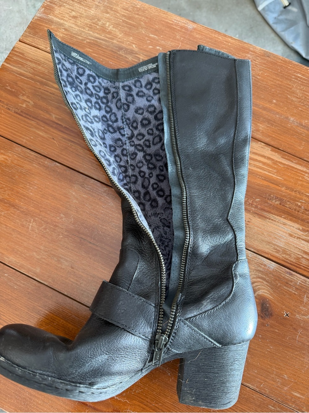 Born Black Tall Riding Boots with Buckle Strap - Picture 4 of 5